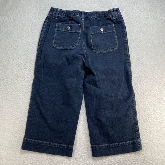 Chicos Jeans Womens US 10 Blue Capri High Rise Platinum Patch Pockets - Picture 2 of 8